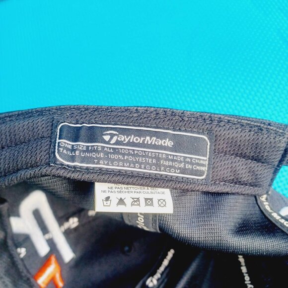 TaylorMade Hat Mens‎ Adjustable Black Strapback Cap Golf R1 Driver Embroidered - Picture 6 of 7